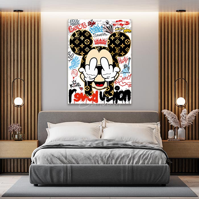 Mickey Mouse Canvo - LV Canvas Wall Art - Cartoon Canvas Painting - Canvo  India